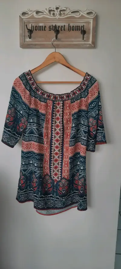 Blusa estampada bohemia talla S grande - miniatura 2