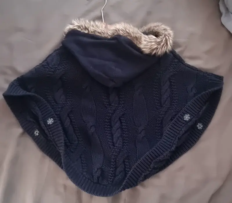 Poncho de lana con capucha talla 1 año - 2