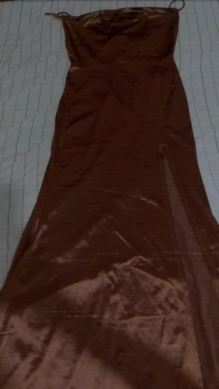 Vestido largo color cobre