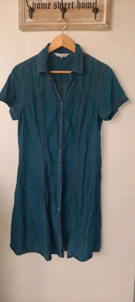 Vestido camisero denim azul talla L - 1