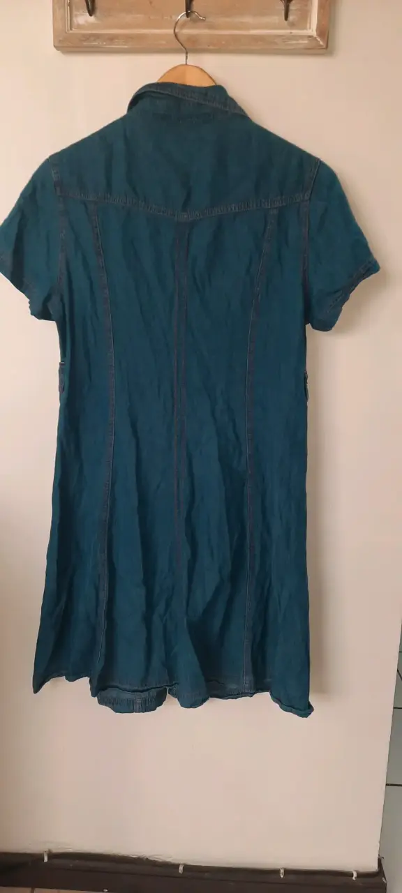 Vestido camisero denim azul talla L - 2