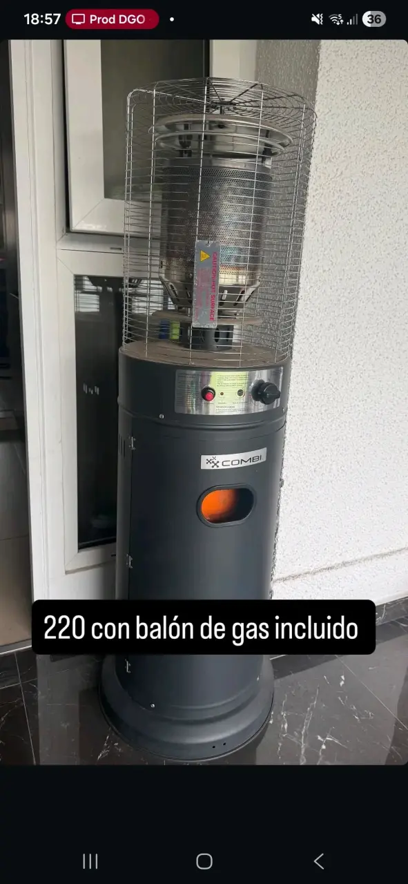 Estufa exterior a gas Combi