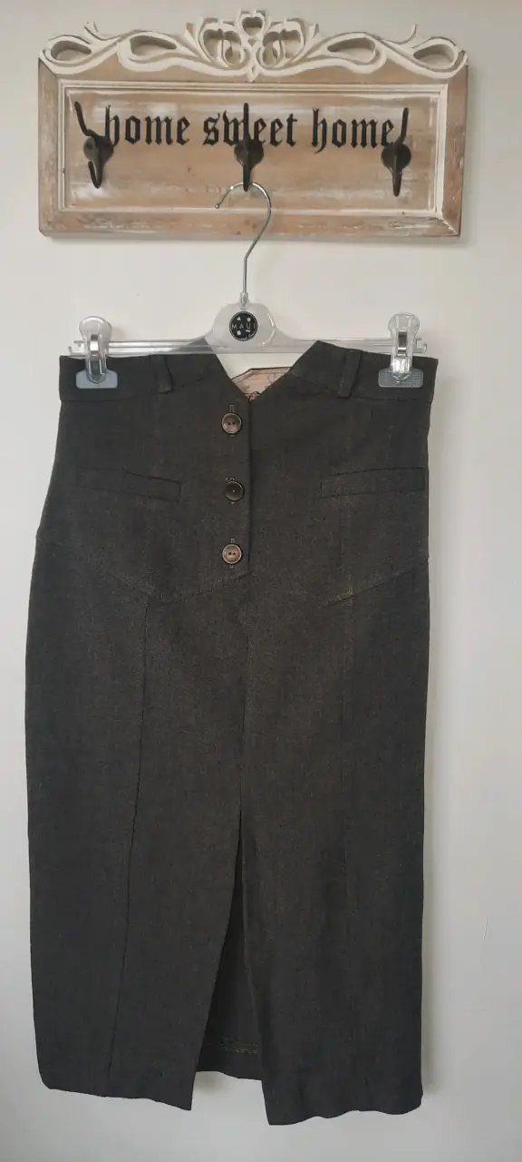 Falda gris oscura elegante talla S - 1