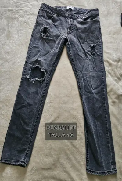 Jeans gris con roturas Bearcliff - miniatura 1