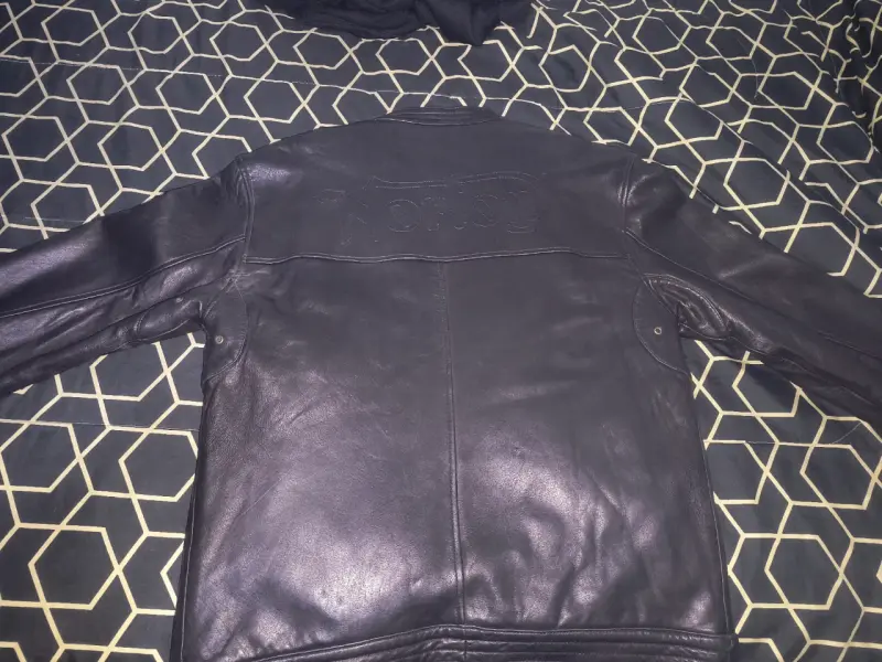 Chaqueta de cuero Norton negra - 6