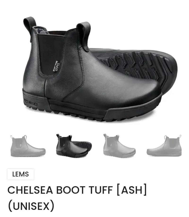 Botas Barefoot Lems Chelsea negras unisex