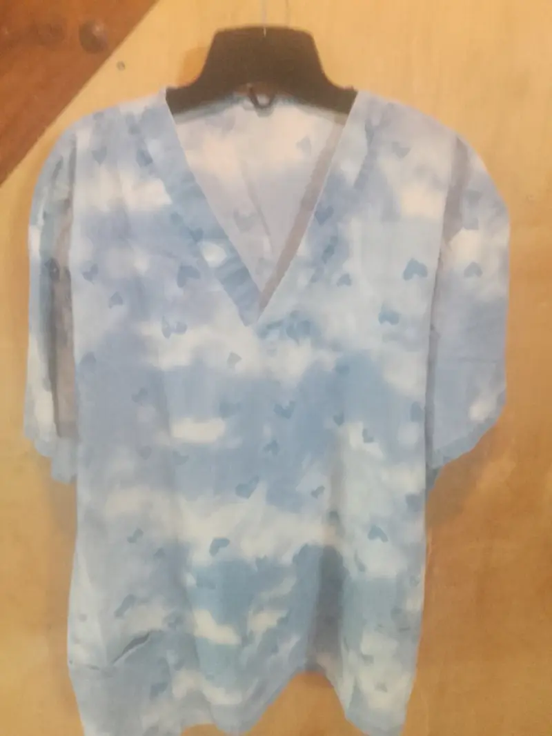 Blusa celeste estampada