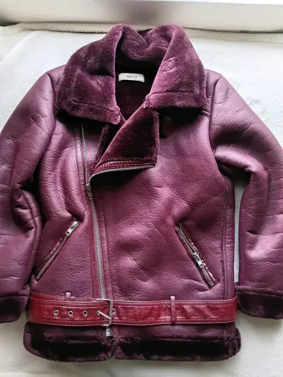 Chaqueta de cuero morada mujer - miniatura 1