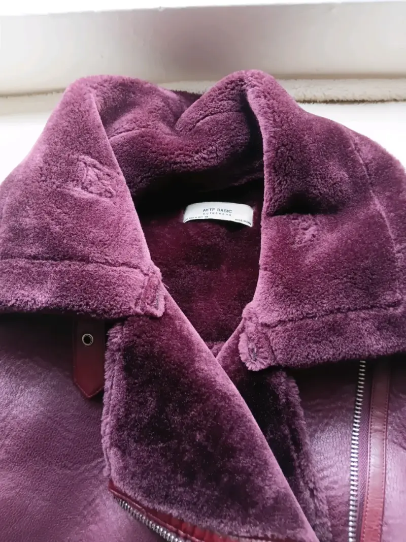Chaqueta de cuero morada mujer - 2