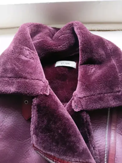 Chaqueta de cuero morada mujer - miniatura 2