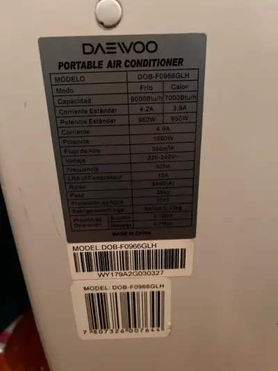 Aire acondicionado portátil Daewoo - miniatura 4