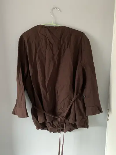 Blusa café estilo Kimono - miniatura 2