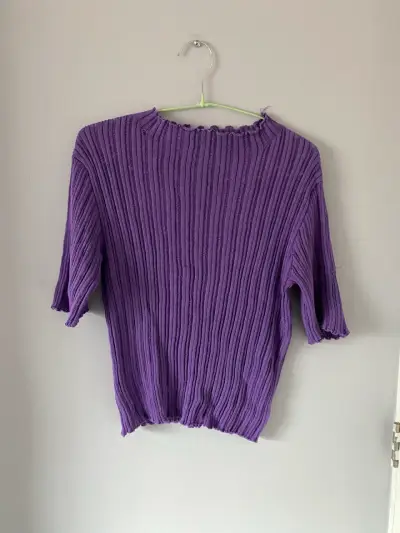 Polera tipo Suéter morado de punto - miniatura 1