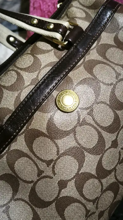 Bolso satchel Coach bicolor - miniatura 3