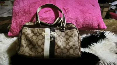 Bolso satchel Coach bicolor - miniatura 6