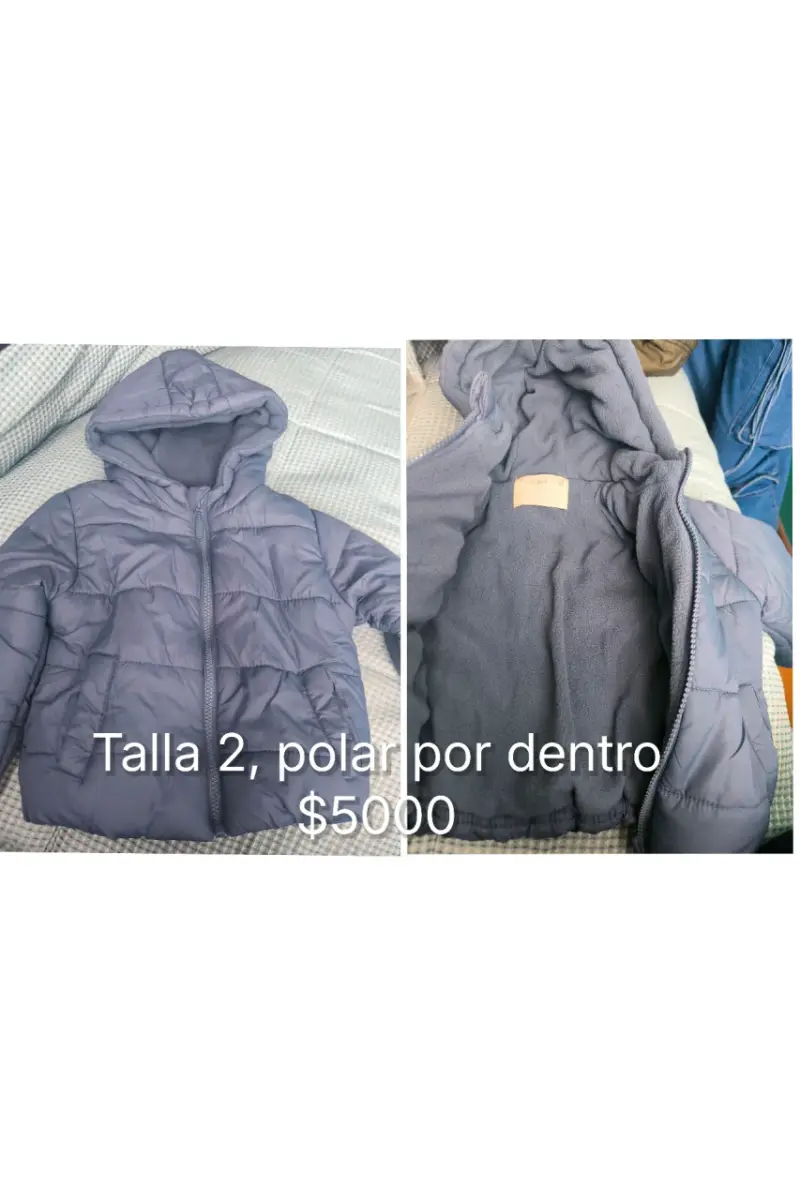 Parka infantil azul con polar