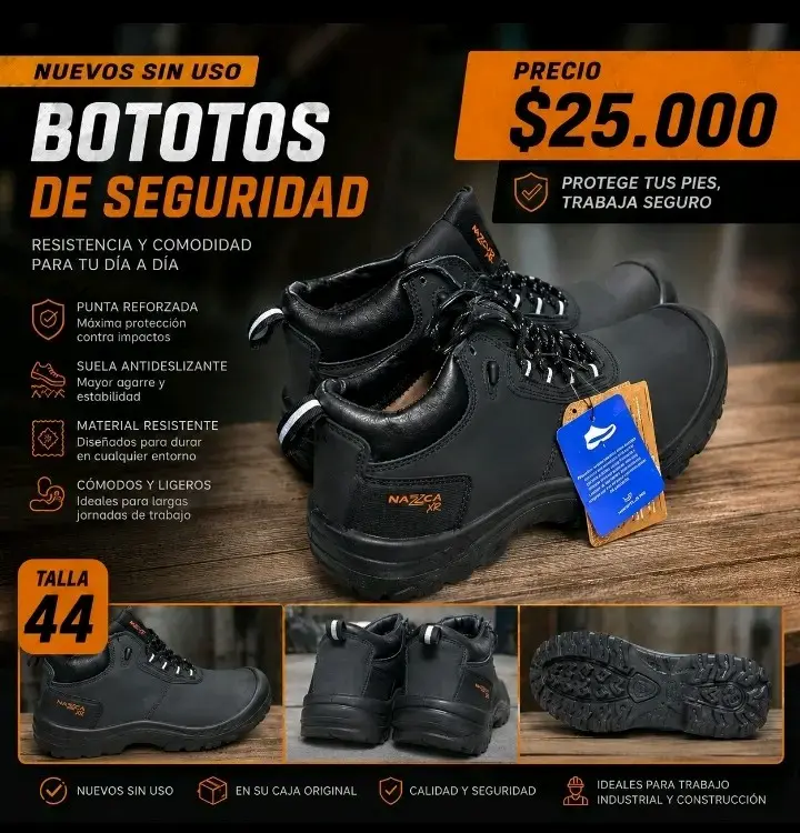 Bototos de seguridad negros talla 44