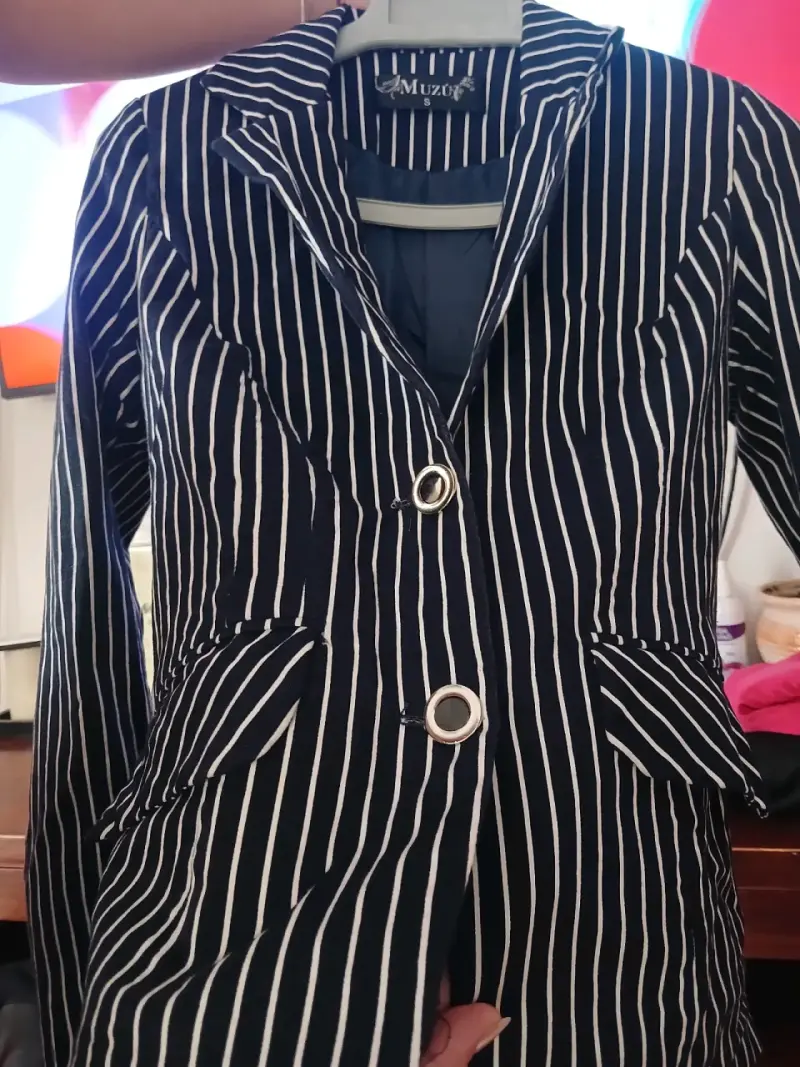 Blazer a rayas azul y blanco - 3