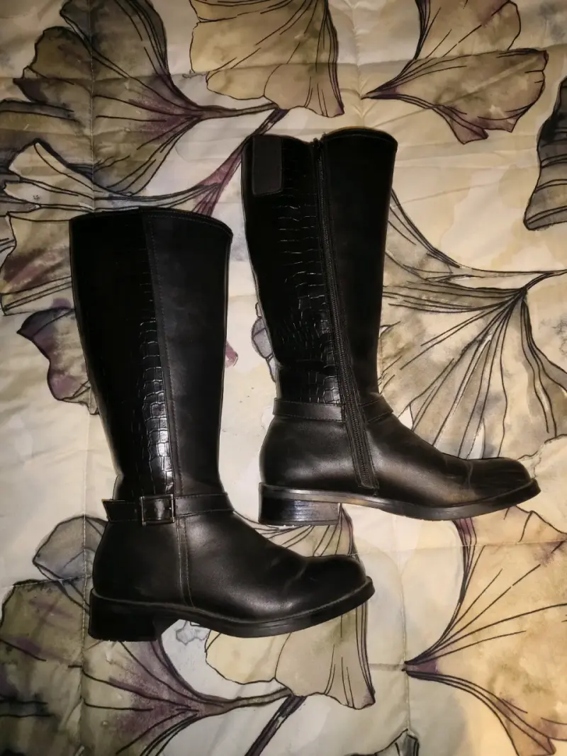 Botas altas negras de cuero - 5