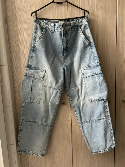 Pantalón Americanino cargo denim celeste - miniatura 1