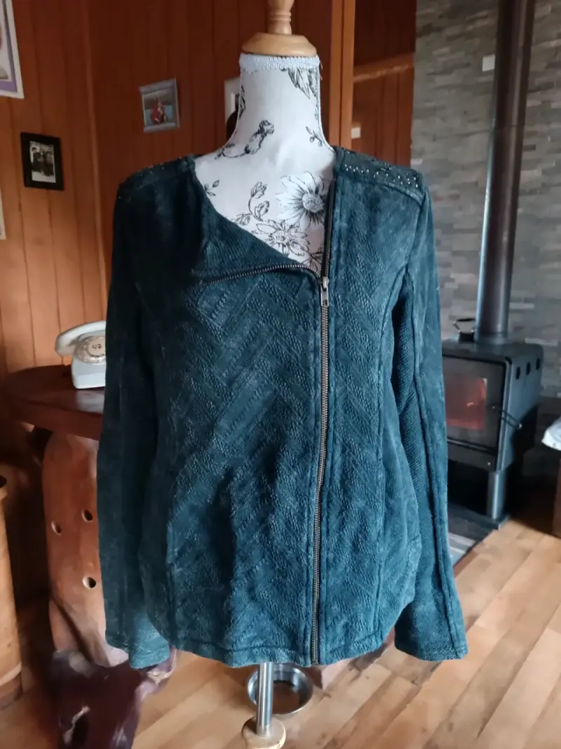 Chaqueta grafito con cierre - 1