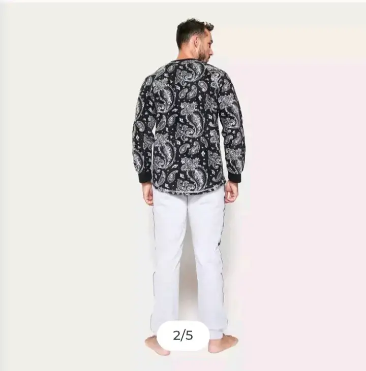 Pijama hombre negro y gris palmers - 3