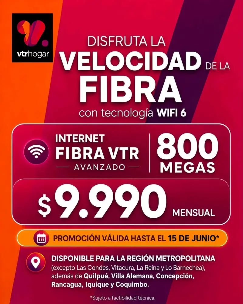 Internet fibra 800 megas