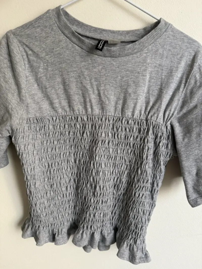 Polera gris texturizada mujer - 1