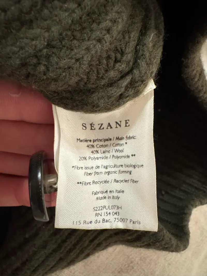 Sweater lana Sézane verde con botones - 5