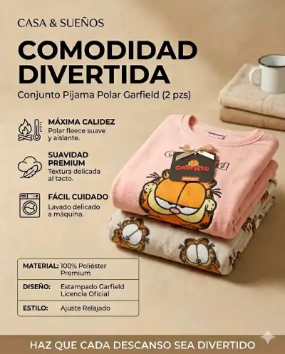 Conjunto Pijama Polar Garfield - miniatura 1