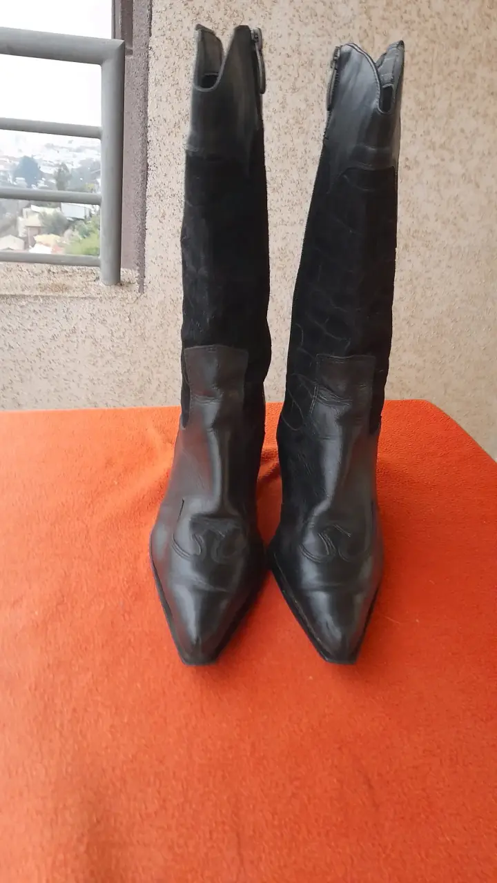Botas negras de cuero altas Gacel - 1