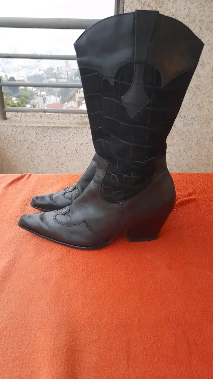 Botas negras de cuero altas Gacel - 5
