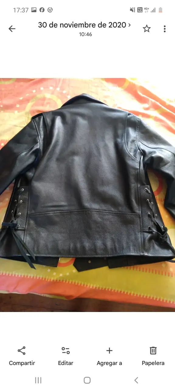 Chaqueta de cuero negro - 4