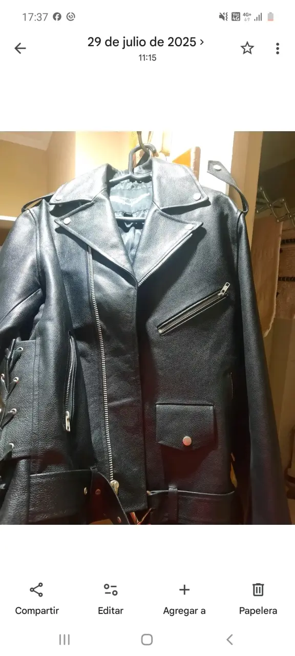 Chaqueta de cuero negro - 5