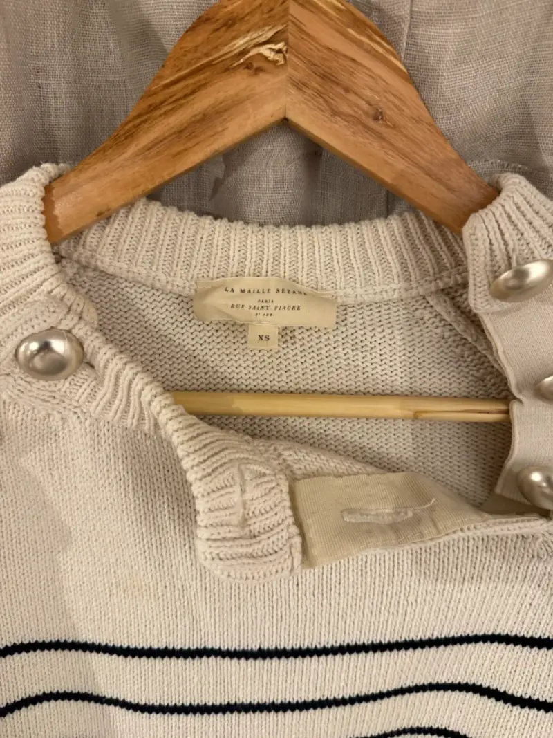 Sweater a rayas con botones 100% algodón - 2