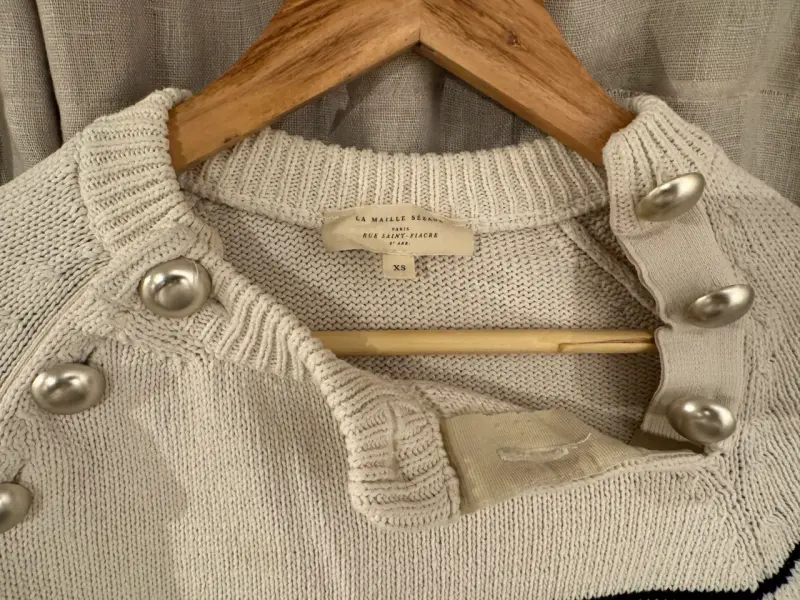 Sweater a rayas con botones 100% algodón - 3