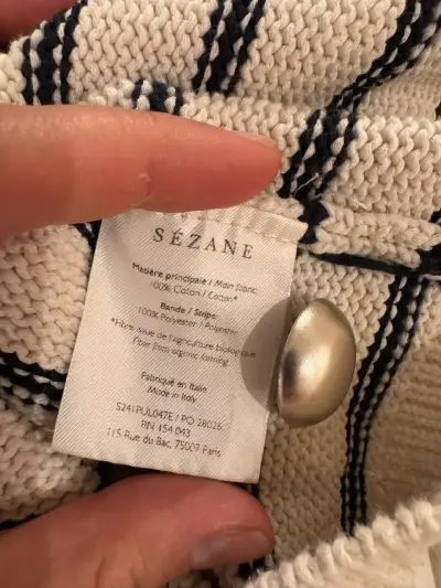 Sweater a rayas con botones 100% algodón - miniatura 5