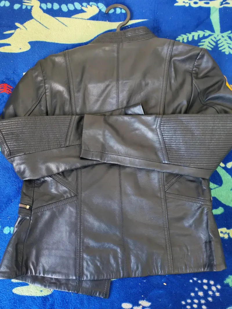 Chaqueta de cuero real negra selected - 2