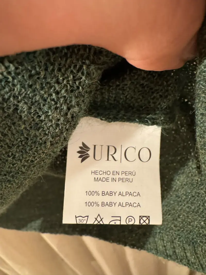 Sweater verde manga larga Urco 100% baby Alpaca - 3