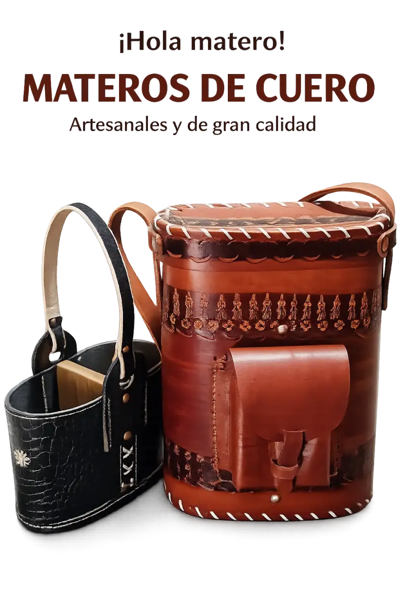 Matero de cuero artesanal