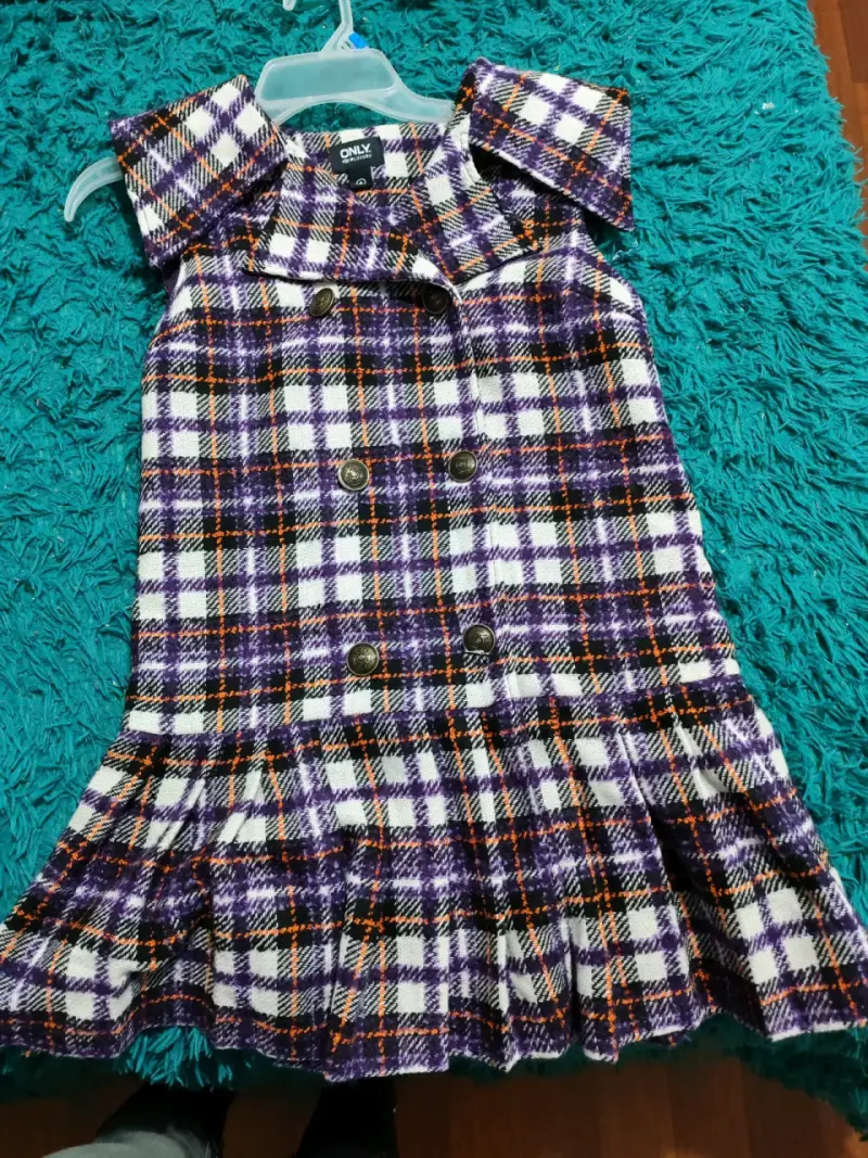 Vestido tipo Abrigo only sin mangas a cuadros - 1