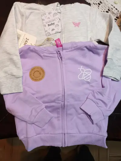 Set polerón bebé lila y gris - miniatura 1