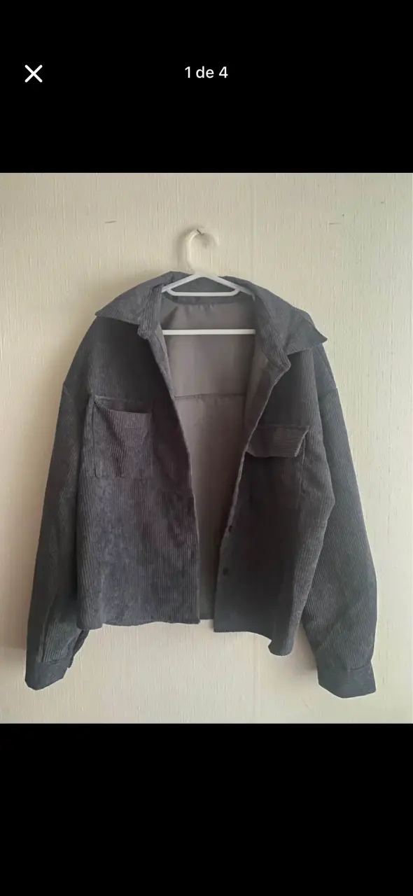 Chaqueta gris de pana