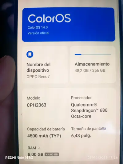 Celular OPPO reno 7 - miniatura 2