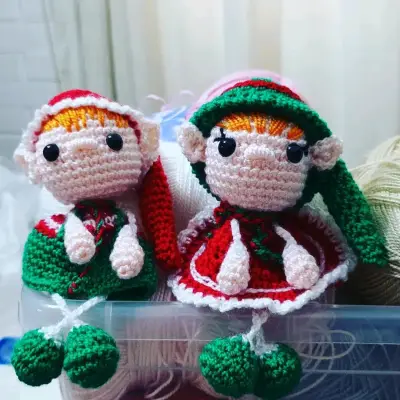 Muñecos tejidos navideños - miniatura 1