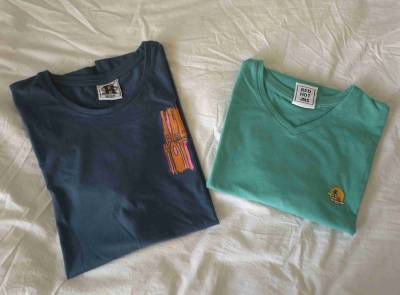 Poleras Red Hot JNS colores azul y verde - miniatura 1