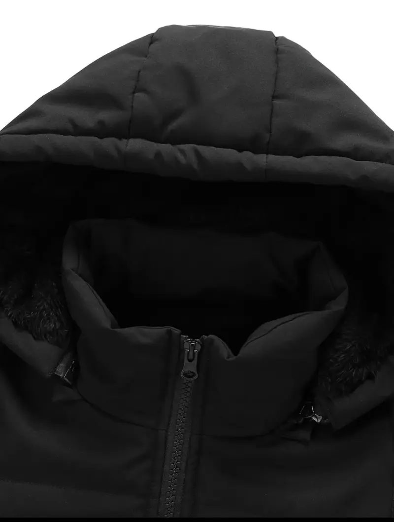 Chaqueta acolchada negra con capucha - 2