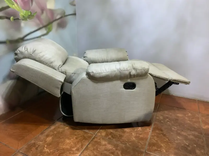 Sillón reclinable gris claro - 3