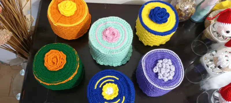 Cubre rollo de papel tejido a crochet - 5
