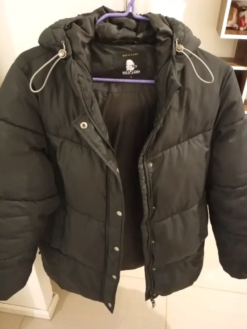 Parka negra con capucha Wild Lama - 1